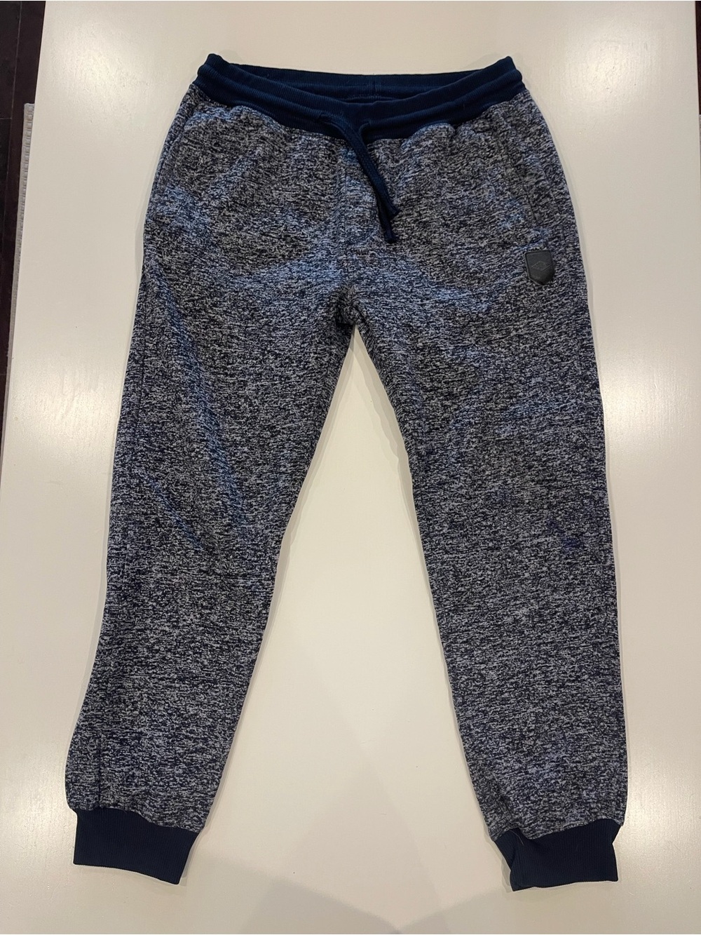 South Pole Men's Navy Heather Grey Jogger Sweatpants
